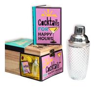 Boxer Gifts Happy Hours Cocktail Set | Gorgeous Cocktail Shaker Set with Cocktail Recipe Drink Book | Gorgeous Gifts For Women Bar Accessories Gift for Her on Birthdays Christmas Secret Santa