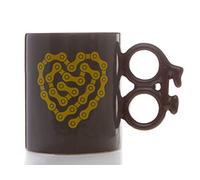 Boxer Gifts Heart Chain Bike Themed Mug | Unique Cycle Shaped Handle | Fun Christmas Birthday Father’s Day Secret Santa Gift for Cyclists, Ceramic, One