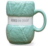 Boxer Gifts Hooked on Crochet Gift Mug for Women - Presents for Crocheters, Ceramic