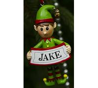 Boxer Gifts Jake Elf Christmas Tree Decoration | Xmas Bauble Ornament Gift | One for The Whole Family, Ceramic, Multi-Colour, 8 x 4.5 x 2 cm