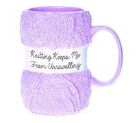 Boxer Gifts Keeps Me from Unraveling Novelty Knitting Gift Mug For Women Or Man - Mugs Hold 12oz of Tea or Coffee - Cool Knit Accessories, Pink