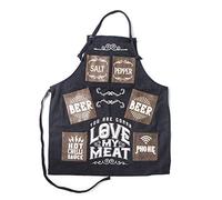 Boxer Gifts Men's Boxer Gifts Love My Meat Novelty Mans BBQ Cooking Apron Heavy Duty Canvas Gift For Him Birthday, Black, One Size UK