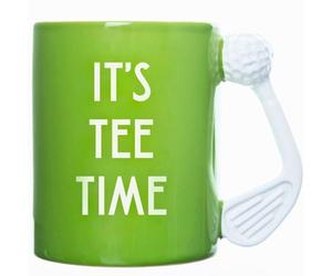 Boxer Gifts MU3045 It's Tee Time Novelty Golf Gift Mug | Unique Club Handle | Cool Birthday Christmas Golfing Gift for Him, Green