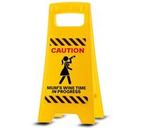 Boxer Gifts Mum’s Wine Time in Progress Warning Sign - Funny Birthday Present for Mum, Mother’s Day Gift from Son or Daughter