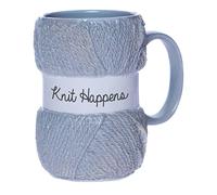 Boxer Gifts Novelty Knitting Gift Mug - Knit Happens - For Women Or Man - Mugs Hold 12oz of Tea or Coffee - Cool Knit Accessories, Grey