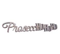 Boxer Gifts ProseccHoHoHo Christmas Wall Silver Sparkly Glitter Plaque | Hanging Laser Cut Wood Decor, One