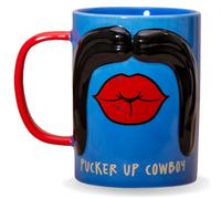 Boxer Gifts Pucker Up Cowboy Gift Moustache Mug - Joke Presents for Men - Funny Mugs for Him - Fun Secret Santa