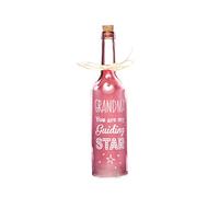 Boxer Gifts SB1112 Light-Up LED 'Grandma' Glass Starlight Bottle | Beautiful, Decorative Homeware Complete with Gift Tag, Pink, 6.7 x 6.7 x 29.5 cm