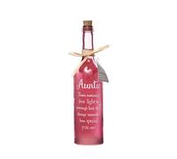 Boxer Gifts SB1123 Light-Up LED Auntie Glass Starlight Bottle | Beautiful, Decorative Homeware Perfect for Her | Complete with Gift Tag, Pink