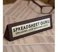 Boxer Gifts Spreadsheet Guru' Wooden Desk Sign Boxer Gifts Multicolor