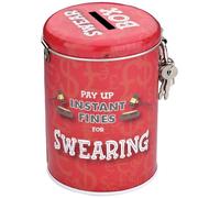 Boxer Gifts Swearing Instant Padlock | Novelty Money Saver Fine Tin | Funny Secret Santa Gift, Red