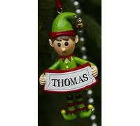 Boxer Gifts Thomas Elf Christmas Tree Decoration | Xmas Bauble Ornament Gift | One for The Whole Family, Ceramic, Multi-Colour, 8 x 4.5 x 2 cm