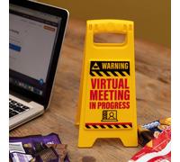 Boxer Gifts Virtual Meeting' Desk Warning Sign Boxer Gifts Multicolor