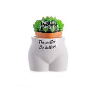 Boxer Gifts Wetter The Better Novelty Body Shaped Planter | Funny Rude Home Décor Gift, Ceramic, White,Black, One Size