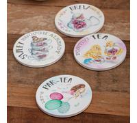 Boxer Gifts Women's Ceramic Coaster Set - Time for Tea Boxer Gifts Multicolor