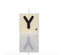 Boxer Gifts Y Letter Candle, White, One Size, SP9135