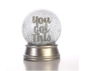 Boxer Gifts You Got This Inspirational & Motivational Glitter Snow Globe Ornament | Heartfelt Gift For Her, Pregnancy, University Exams, New Job, Silver
