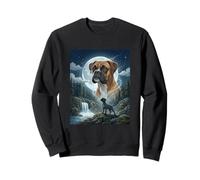Boxer Howling to The Moon Meme Funny Dog Lover Sweatshirt