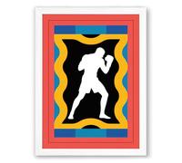 Boxer in Bold Frame Modern Framed Wall Art Print A4 (29.7×21cm) White, Wall Decor for Living Room, Bedroom, Office & Home, Ready to Hang, Art Gift