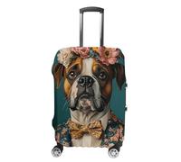 Boxer in Suit Poster_ Boxer Portrait_ Boxer Oil Painting_ Animal Head Human Body Poster_ Dog Poster_ Pet Wall Art_ Funny Boxer Poster-1_4Luggage Case CoverL(26-28inch)