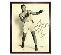 Boxer Mauler Jack Dempsey Autographed Studio Photo Art Print Framed Poster Wall Decor 12x16 inch