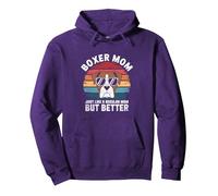 Boxer Mom Just Like A Regular Mom But Better Dog Boxers Dogs Pullover Hoodie, Adult Unisex, Purple, Large