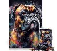 Boxer Painting Jigsaw Puzzles for Adults1000 Pieces Thought Training Restful Escape Uniform Cut Merry Gift (50X75CM)