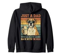 Boxer Papa Dog Just A Dad Who Always Came Back With The Milk Zip Hoodie
