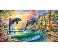 Boxer-Puppy-in-Village-Scene Recycled Paper Puzzle Game 1000 Piece Educational Game Challenge Fun Present & Activity for Home Great Gift Idea for Women, Gifts for Men 38x52/1000pcs