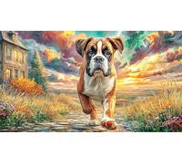 Boxer Puzzle Game 1000 Pieces Educational Game Challenge Recycled Paper Challenging Puzzles for Relaxation, Creativity & Gift Giving 38x26/1000pcs