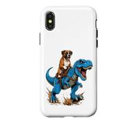 Boxer Riding T Rex Dinosaur Funny Dog Prehistoric Ride Case for iPhone X/XS