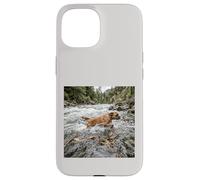 Boxer River Crossing Forest Stream Action Scene Case for iPhone 15