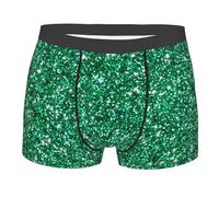 Boxer Shorts For Men Green Glitter Underpants For Men Antibacterial Men'S Boxer Briefs Moisture Wicking Men'S Pants Underwear S