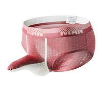 Boxer Shorts For Men Harness Underwear Stretch Fit Male Athletic Supporters Floral Lace G-String Thong Fitted Hipster Accessories Fun Gifts Red