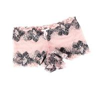 Boxer Shorts For Women, Sexy Lace Print Quarter Pants Color Contrast Rose Pattern Crotch Pants Plus Size