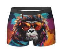 Boxer Shorts Funny Gorilla Colorful Swag Cool Underwear Trunks Comfortable Men Underwear Breathable Boxer Briefs For Daily All Occasions Sports M