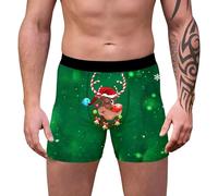 Boxer Shorts Funny Novelty, Sexy Christmas Outfits for Men, Slim Sports Breathable Flat Underwear Print Underwear Novelty Shorts Trunks Personalised Funny Gifts for Him Boyfriend