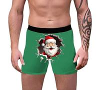 Boxer Shorts Funny Novelty, Sexy Santa Costume Men, 3d Novelty Xmas Underpants Breathable Comfortable Boxers Reindeer Santa Claus Printed Underwear for Valentine's Day, Christmas Day