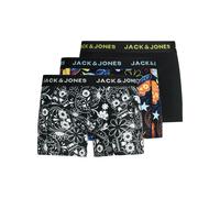 Jack & Jones Men's Boxer Trunks Jacjames – Sugar Skull 3-Pack, Black with Blazing Yellow – XXL