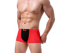 Boxer Shorts Men-Boxer Short Adults Underwear Bulge Pouch Funny Panties Funny Printed Underwear for Birthday Christmas Xmas Party Red