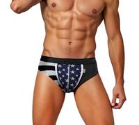 Boxer Shorts Men,Men Boxers,Men's underwear brief with national flag print for daily wear breathable and elastic underpants for men’s comfort and support (Black, L)