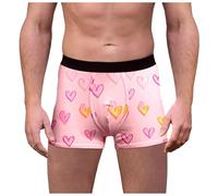Boxer Shorts Men Mens Briefs With Fly Panties Cotton Blendboxers Novelty Funny Fun Joke Underpants Men's Comfortable Breathable Underwear Mankini For Valentine's Day (Pink,XL)