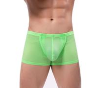 Boxer Shorts Men Sexy Mesh Underwear Y Fronts Boxers Shorts Plain Low Rise Shorts & Trunks UK Hipster Underpants Breathable Trunks Sleepwear for The Bedroom Green
