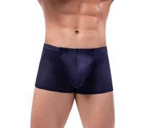 Boxer Shorts Men Sexy Mesh Underwear Y Fronts Boxers Shorts Plain Low Rise Shorts & Trunks UK Hipster Underpants Breathable Trunks Sleepwear for The Bedroom Navy