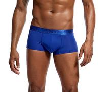 Boxer Shorts Men's Cotton Hipster Men's Short Underpants Low Rise Underwear Classic Retro Shorts with Fabric Elastic Waistband Male Trunks Cutting Breathable Sports Briefs, blue, XL