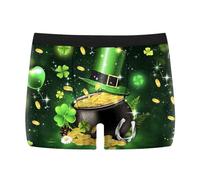 Boxer Shorts Men's Funny St. Patrick's Day Print Green Underpants Lightweight Underwear Comfortable Medium Waist Boxer Shorts Stretch Boxer Shorts Underwear Men Valentine's Day Gifts