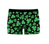 Boxer Shorts Men's Funny St. Patrick's Day Print Green Underpants Lightweight Underwear Comfortable Medium Waist Boxer Shorts Stretch Boxer Shorts Underwear Men Valentine's Day Gifts