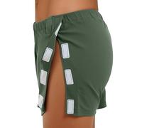 Boxer Shorts Men's Side Opening Tear-Off Care Underwear for Men After Surgery, Plain Cotton Briefs for Elderly, Easy to Put on and Take Off, dark green, XXL