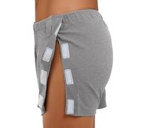 Boxer Shorts Men's Side Opening Tear-Off Care Underwear for Men After Surgery, Plain Cotton Briefs for Elderly, Easy to Put on and Take Off, lightgrey, XXL