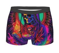 Boxer Shorts Trippy Grim Reaper Jesus Virgin Mary Guadalupe Neon Men Underwear Soft Underwear Trunks Retro Mens Boxers For All Occasions Daily Sports